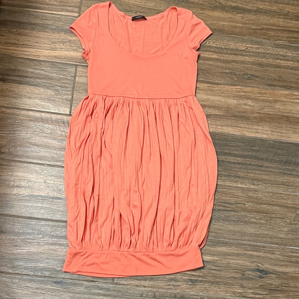 Soprano Peach Midi Dress with Cap Sleeves